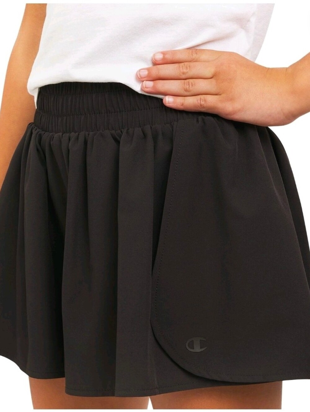 Girl's Champion Black Flutter Hem Active Shorts Size XL